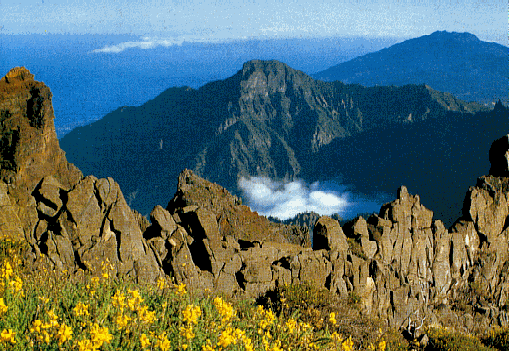 La Palma Bilder Umgebung Blick vom Roque de los Muchachos ins Naturschutzgebiet Caldera